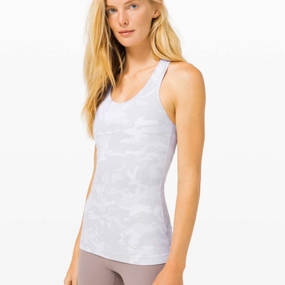 lululemon athletica Tops - Lululemon Gray Camo Print Cool Racerback Ribbed Tank Top